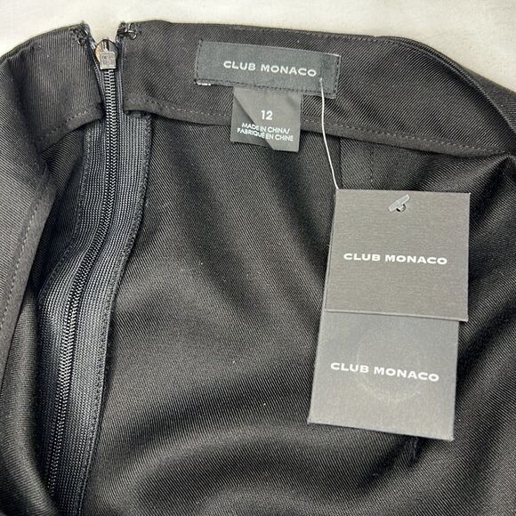 Club Monaco Black Button Front Pencil Skirt Size 12 - Picture 7 of 10